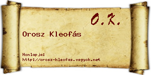 Orosz Kleofás névjegykártya