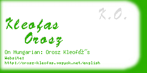 kleofas orosz business card